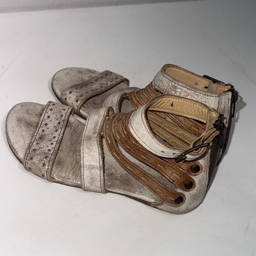 Bed Stu Alena Teak Rustic Boho Hippie Gypsy Festival Leather Sandals Size 6